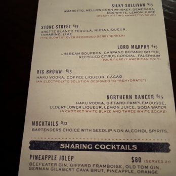 Run For The Roses - Cocktail menu - Cocktail Bars Near Me - Denver, Colorado