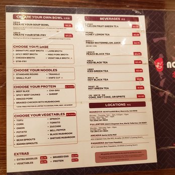 Noodle St - Menu 12/2020 - Noodles Near Me - Monrovia, California