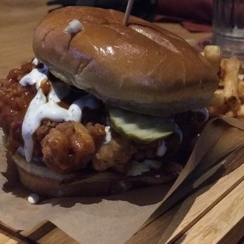 Twin Peaks - Nashville Hot Chicken Sandwich - Sports Bars Near Me - Davie, Florida Twin Peaks - Nashville Hot Chicken Sandwich - Sports Bars Near Me - Davie, Florida