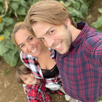 Tranquillity Farms - Family selfie in the sunflower field. - Farmers Market Near Me - Andover, New Jersey