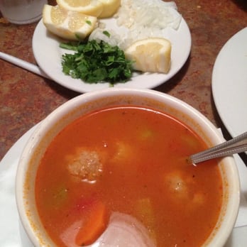 Chapala Grill - Albondigas soup with the fixin's in the background. Very good :-) - Mexican Near Me - Visalia, California Chapala Grill - Albondigas soup with the fixin's in the background. Very good :-) - Mexican Near Me - Visalia, California