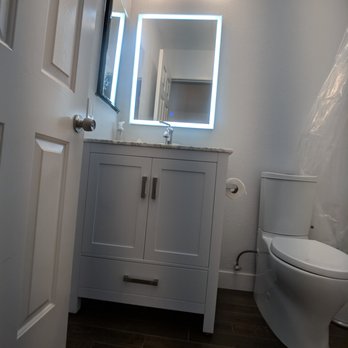 Modern Creations - Bathroom 2 - AFTER (including LED mirror) - General Contractors Near Me Modern Creations - Bathroom 2 - AFTER (including LED mirror) - General Contractors Near Me