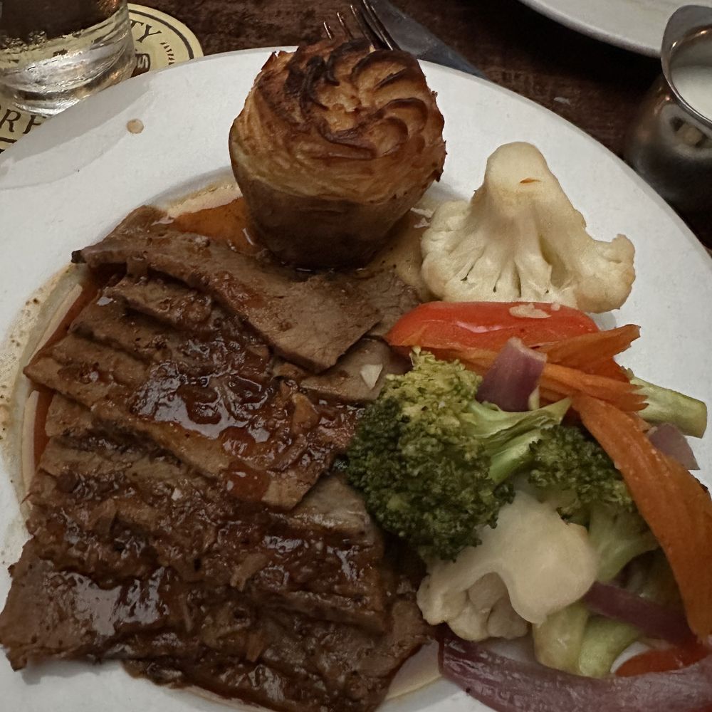Brisket Entree. I'd skip it. But the Twice Baked Potato was bomb. Brisket Entree. I'd skip it. But the Twice Baked Potato was bomb.