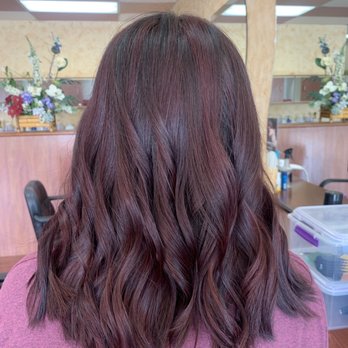 Salon Q - Red balayage on long hair cut - Hair Salons Near Me - Westminster, California
