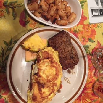 Pickles Cafe - Farmers omelet with banana bread and fried potatoes. Scrumptious. - Cafes Near Me - Columbia City, Indiana Pickles Cafe - Farmers omelet with banana bread and fried potatoes. Scrumptious. - Cafes Near Me - Columbia City, Indiana