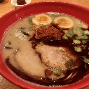 IPPUDO Westside - Karaka-men with a boiled egg - Ramen Near Me - New York, New York IPPUDO Westside - Karaka-men with a boiled egg - Ramen Near Me - New York, New York