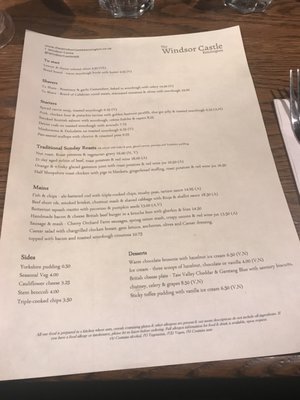 Menu photo 3 The Windsor Castle London, XGL Menu photo 3 The Windsor Castle London, XGL