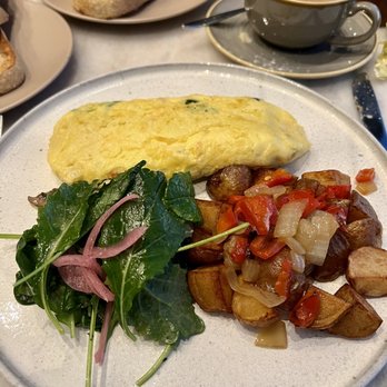 Quail + Crane - Omelet with mustard greens and rustic sourdough toast. A+! - Breakfast & Brunch Near Me - San Francisco, California Quail + Crane - Omelet with mustard greens and rustic sourdough toast. A+! - Breakfast & Brunch Near Me - San Francisco, California