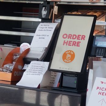 Dunkin' - Self-service kiosk located in store. There's two kiosks at this store. - Donuts Near Me - American Canyon, California