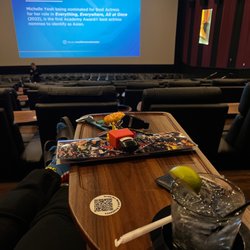 Cinema Cafe - Got my recliner drink and food coming soon. I recommend coming during the week like right after work for a fulfilling meal and movie