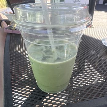 Barefoot Coffee Roasters - Very below mid matcha. Did not finish it after this photo was taken. - Coffee & Tea Near Me - Solana Beach, California