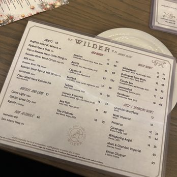 Wilder - Menu - New American Near Me - San Francisco, California