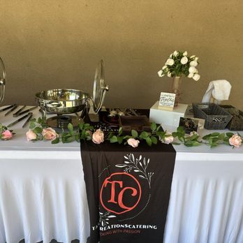 Tasty Creations Catering - Setup for service food - Caterers Near Me