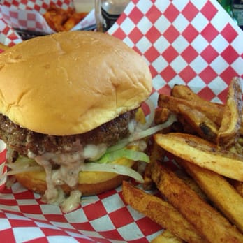 Little Bitty Burger Barn - Big juan. Stuffed with blue cheese, Swiss and bacon. Oh my. - Burgers Near Me - Houston, Texas