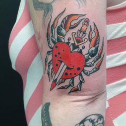 Anchors and Sails Tattoo Piercing Hair - Traditional design done by Jeremy Jensen
