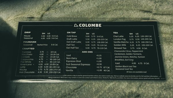 Menu photo 2 La Colombe Bowery New York, NY Menu photo 2 La Colombe Bowery New York, NY