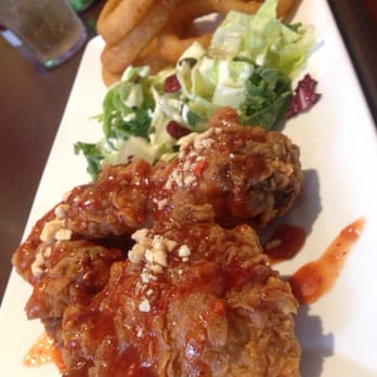 Ogam Chicken - Seasoned fried chicken, salad, onion rings - Korean Near Me - Calgary, Alberta Ogam Chicken - Seasoned fried chicken, salad, onion rings - Korean Near Me - Calgary, Alberta