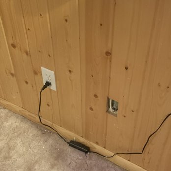 Big Bear Getaway - Exposed wires and open electrical outlets in game room. - Vacation Rentals Near Me - Big Bear City, California