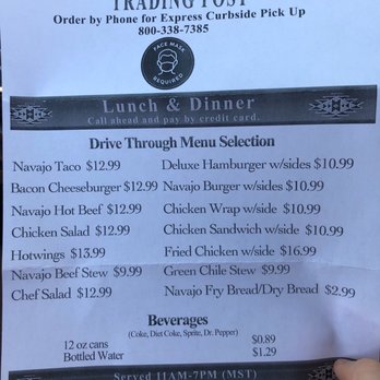 Cameron Trading Post - Menu - Hotels Near Me - Cameron, Arizona