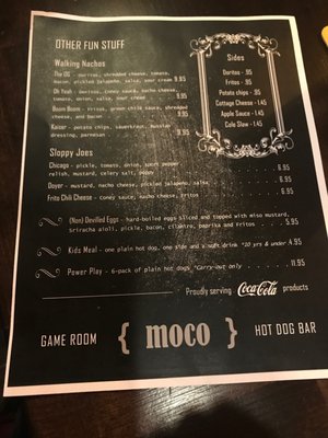Menu photo 5 Moco Game Room & Hot Dog Bar Cedar Rapids, IA