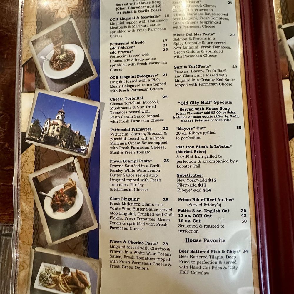 Old City Hall Restaurant - Menu - November 2025 - American Near Me - Gilroy, California Old City Hall Restaurant - Menu - November 2025 - American Near Me - Gilroy, California