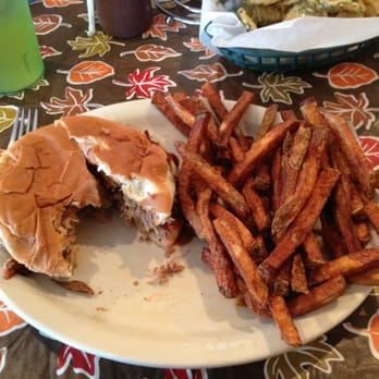 Porky's BBQ - Large pork sandwich and fries - Barbeque Near Me - Summerdale, Alabama Porky's BBQ - Large pork sandwich and fries - Barbeque Near Me - Summerdale, Alabama