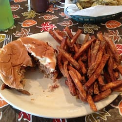 Porky's BBQ - Large pork sandwich and fries