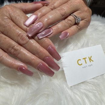 CTK Nail Spa - Bio gel long nails with cat eyes - Nail Salons Near Me - Simi Valley, California