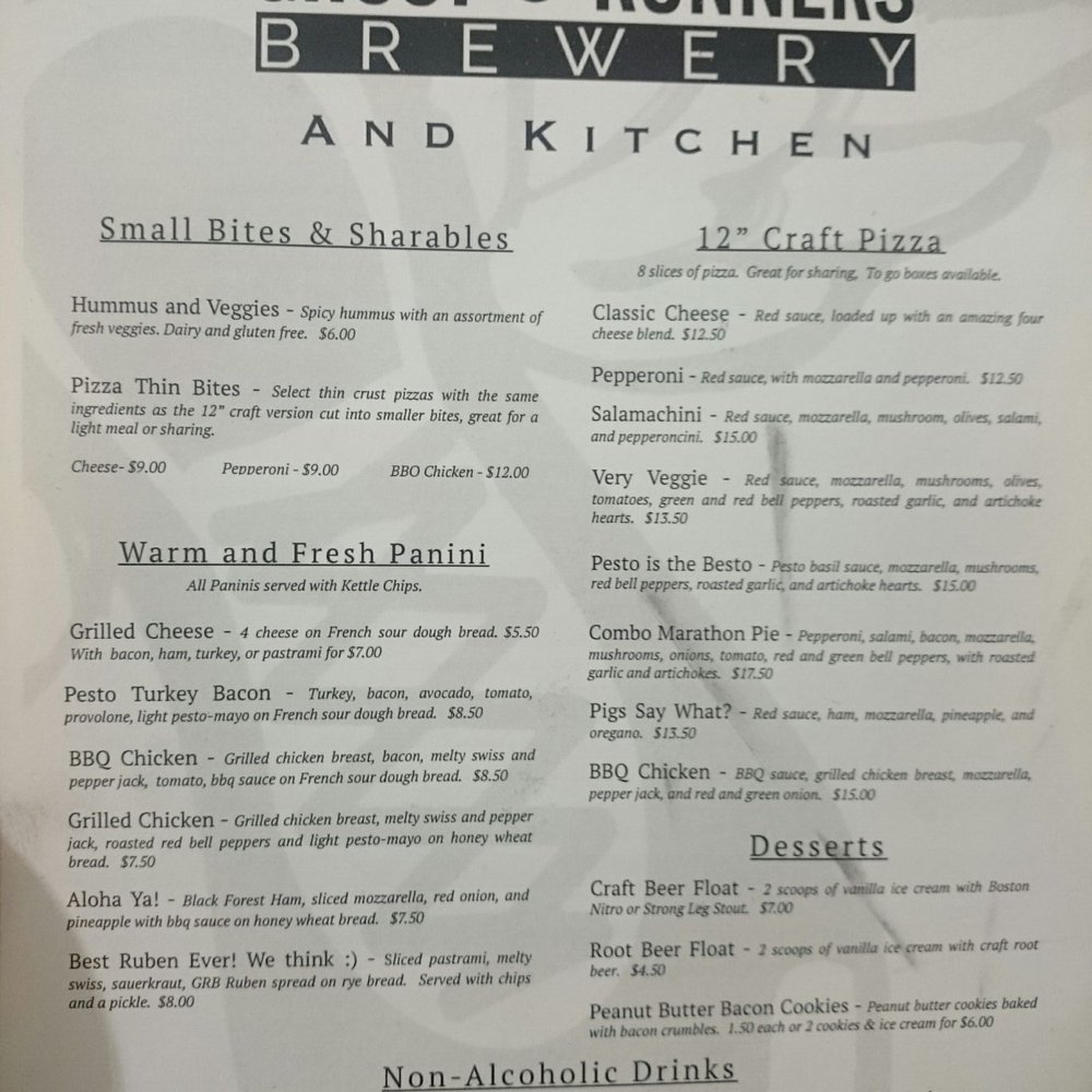 Ghost Runners Brewery and Kitchen - Food menu - Beer Bar Near Me - Vancouver, Washington Ghost Runners Brewery and Kitchen - Food menu - Beer Bar Near Me - Vancouver, Washington