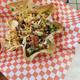 Taco salad and the chicken mustard Sammy as a wrap. Both excellent! Will be back!