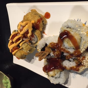 Nami Sushi - Left: 23. Deep Fried Volcano roll Right: 8. Phoenix roll - Sushi Bars Near Me - Davis, California Nami Sushi - Left: 23. Deep Fried Volcano roll Right: 8. Phoenix roll - Sushi Bars Near Me - Davis, California