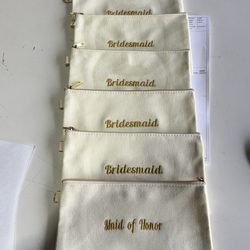 Nachitos Embroidery - Bridesmaid makeup pouches embroidery