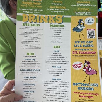Flamingo Landing - This is the drink menu - Seafood Near Me - Gulfport, Mississippi