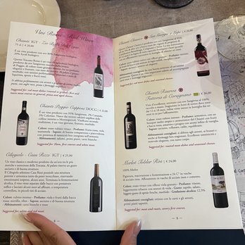 Buca Niccolini - Wine menu (just one page of many) - Italian Near Me - Florence, FI