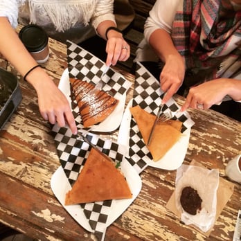 Jammin' Crepes - Cutting open our crepes. - Creperies Near Me - Princeton, New Jersey