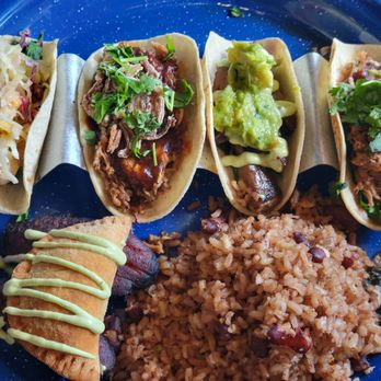 The Rum House - Mr. Biggs Plate, choice of tacos: Flaked Fish, Brisket, and Calypso Beef - Caribbean Near Me - New Orleans, Louisiana The Rum House - Mr. Biggs Plate, choice of tacos: Flaked Fish, Brisket, and Calypso Beef - Caribbean Near Me - New Orleans, Louisiana