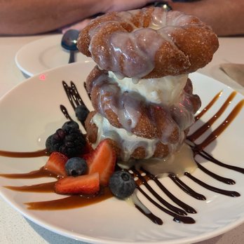 LTC - Another view of this delicious churro donut dessert! Served with vanilla ice cream---yum! - Mexican Near Me - Chula Vista, California LTC - Another view of this delicious churro donut dessert! Served with vanilla ice cream---yum! - Mexican Near Me - Chula Vista, California