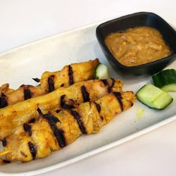 Singapore Hawker - A1. Satay Skewers 沙爹雞 (3pcs) $8
