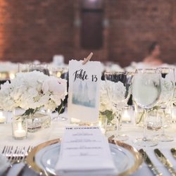 Vintage And Nouveau - Table setting.. I asked for lots of candle light and lots of white flowers