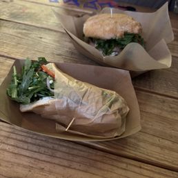 The gyro and the chalkboard chicken sandwich The gyro and the chalkboard chicken sandwich