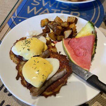 The Village - benny with cranberry pesto on a latka - Breakfast & Brunch Near Me - Victoria, British Columbia The Village - benny with cranberry pesto on a latka - Breakfast & Brunch Near Me - Victoria, British Columbia