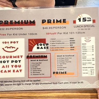 101 Pot All You Can Eat - Menu, August 2024 - Hot Pot Near Me - Arcadia, California