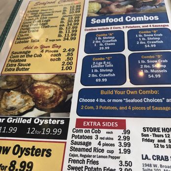 LA Crab Shack - Menu as of 5/17/19 - Cajun/Creole Near Me - Mesa, Arizona