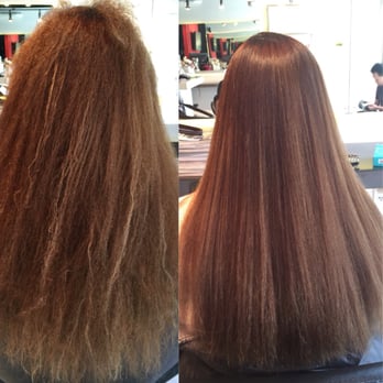 Zhape Studio - Japanese hair straightening. Very challenging Before we started, she had 99% damaged hair, fragile and fine - Hair Salons Near Me - Vancouver, British Columbia
