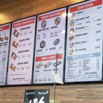 Bonchon Arden - Menu board - Chicken Shop Near Me - Sacramento, California Bonchon Arden - Menu board - Chicken Shop Near Me - Sacramento, California