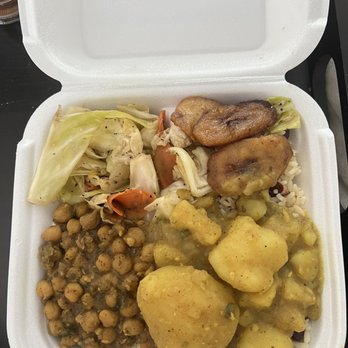 Dhans kitchen - Veggie Combo plate - this is absolutely delicious! - Caribbean Near Me - Fayetteville, North Carolina