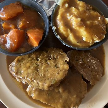 Chef Paul's Cafe - Meatloaf with gravy, mashed potatoes and sweet potatoes - Soul Food Near Me - Fresno, California Chef Paul's Cafe - Meatloaf with gravy, mashed potatoes and sweet potatoes - Soul Food Near Me - Fresno, California