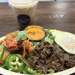 Cafe Square One - Bulgogi rice bowl, and Vietnamese coffee