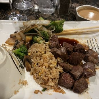 Kobe Steakhouse & Lounge - My dinner. Filet Mignon was too tough too well done on the hot grill. Rice and veggies tasted like burnt oil - Sushi Bars Near Me - Seal Beach, California Kobe Steakhouse & Lounge - My dinner. Filet Mignon was too tough too well done on the hot grill. Rice and veggies tasted like burnt oil - Sushi Bars Near Me - Seal Beach, California