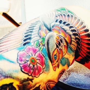 Stay Gold Tattoo - Bird and Cactus. Arm piece by Daniel Ward. - Tattoo Near Me - Albuquerque, New Mexico Stay Gold Tattoo - Bird and Cactus. Arm piece by Daniel Ward. - Tattoo Near Me - Albuquerque, New Mexico